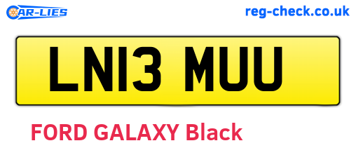 LN13MUU are the vehicle registration plates.