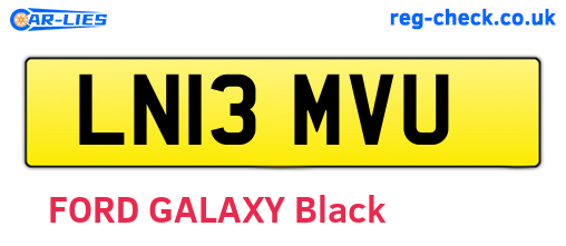 LN13MVU are the vehicle registration plates.