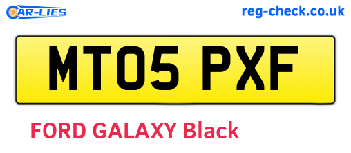 MT05PXF are the vehicle registration plates.