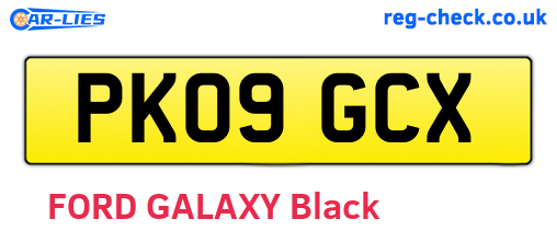 PK09GCX are the vehicle registration plates.