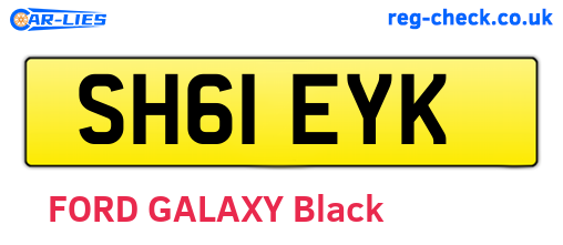 SH61EYK are the vehicle registration plates.