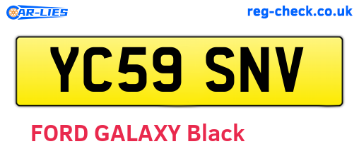 YC59SNV are the vehicle registration plates.