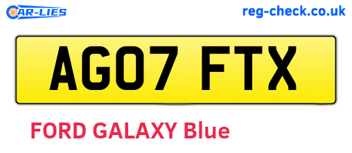 AG07FTX are the vehicle registration plates.