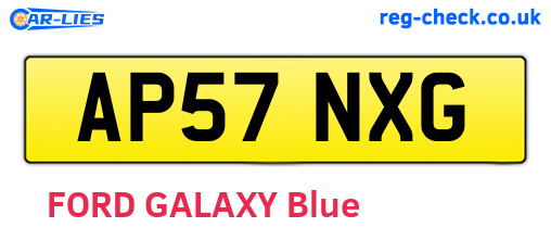 AP57NXG are the vehicle registration plates.