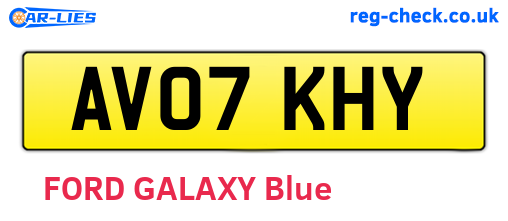 AV07KHY are the vehicle registration plates.