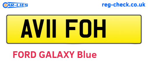 AV11FOH are the vehicle registration plates.