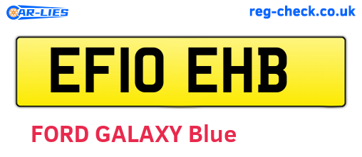 EF10EHB are the vehicle registration plates.