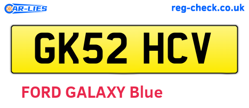 GK52HCV are the vehicle registration plates.