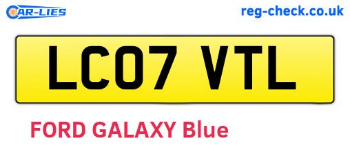 LC07VTL are the vehicle registration plates.
