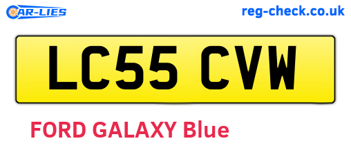 LC55CVW are the vehicle registration plates.