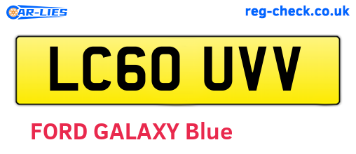 LC60UVV are the vehicle registration plates.
