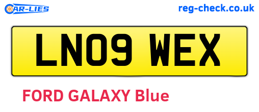 LN09WEX are the vehicle registration plates.
