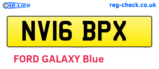 NV16BPX are the vehicle registration plates.