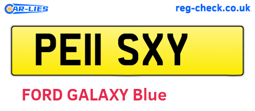 PE11SXY are the vehicle registration plates.