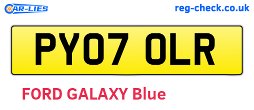 PY07OLR are the vehicle registration plates.