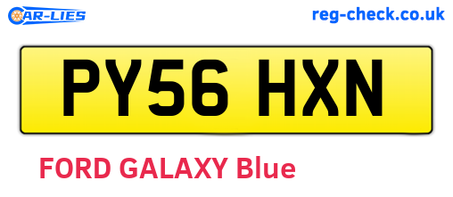 PY56HXN are the vehicle registration plates.