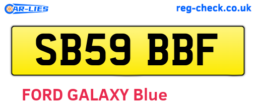 SB59BBF are the vehicle registration plates.