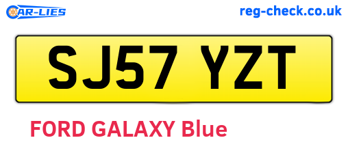 SJ57YZT are the vehicle registration plates.