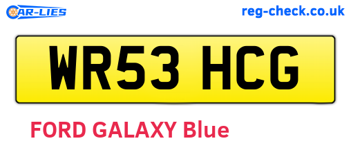 WR53HCG are the vehicle registration plates.
