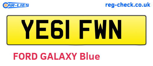YE61FWN are the vehicle registration plates.