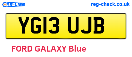 YG13UJB are the vehicle registration plates.