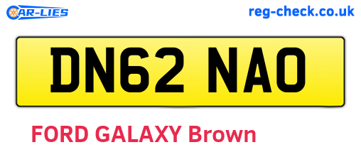 DN62NAO are the vehicle registration plates.