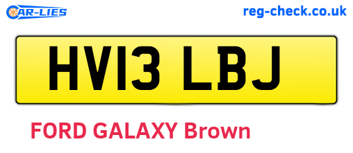 HV13LBJ are the vehicle registration plates.