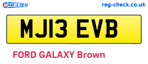 MJ13EVB are the vehicle registration plates.