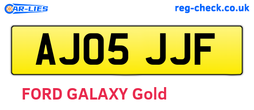 AJ05JJF are the vehicle registration plates.