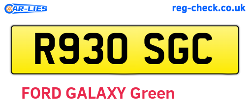 R930SGC are the vehicle registration plates.