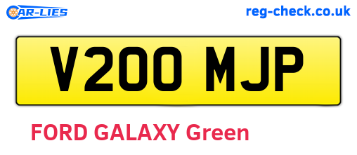 V200MJP are the vehicle registration plates.