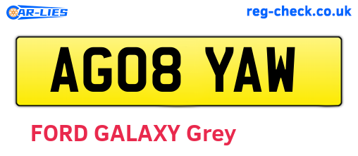 AG08YAW are the vehicle registration plates.