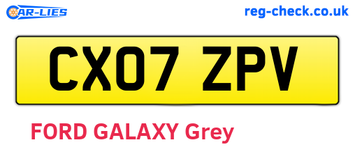 CX07ZPV are the vehicle registration plates.