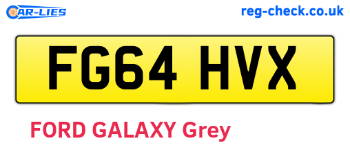 FG64HVX are the vehicle registration plates.