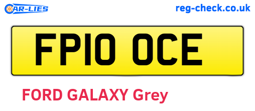 FP10OCE are the vehicle registration plates.