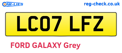 LC07LFZ are the vehicle registration plates.
