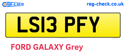 LS13PFY are the vehicle registration plates.