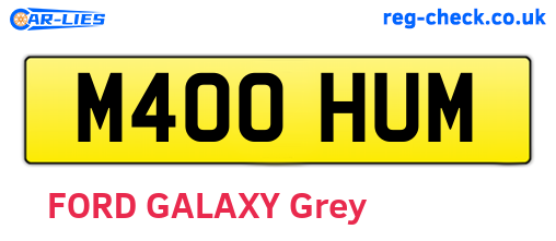 M400HUM are the vehicle registration plates.