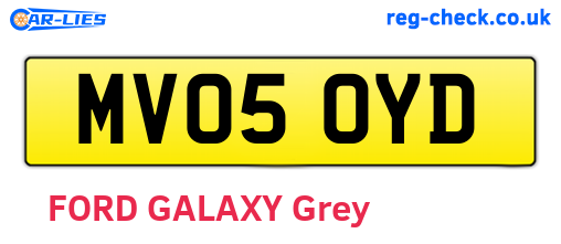 MV05OYD are the vehicle registration plates.