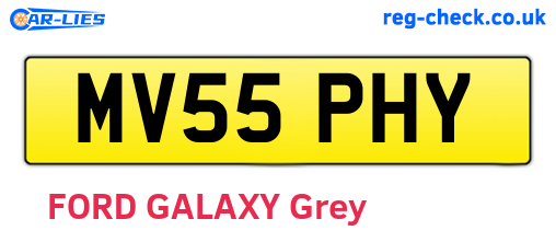 MV55PHY are the vehicle registration plates.