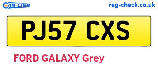 PJ57CXS are the vehicle registration plates.