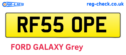 RF55OPE are the vehicle registration plates.