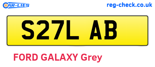 S27LAB are the vehicle registration plates.