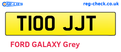 T100JJT are the vehicle registration plates.