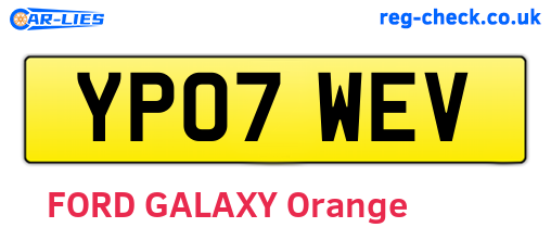 YP07WEV are the vehicle registration plates.