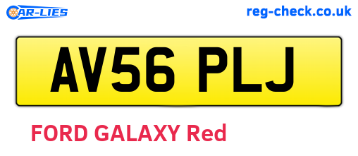 AV56PLJ are the vehicle registration plates.