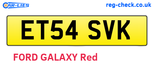 ET54SVK are the vehicle registration plates.