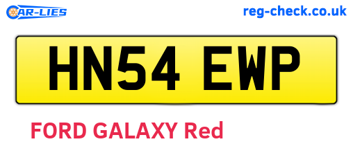 HN54EWP are the vehicle registration plates.