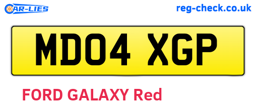 MD04XGP are the vehicle registration plates.