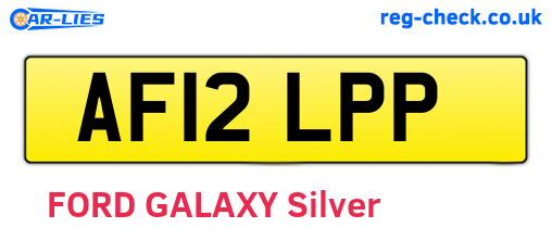 AF12LPP are the vehicle registration plates.